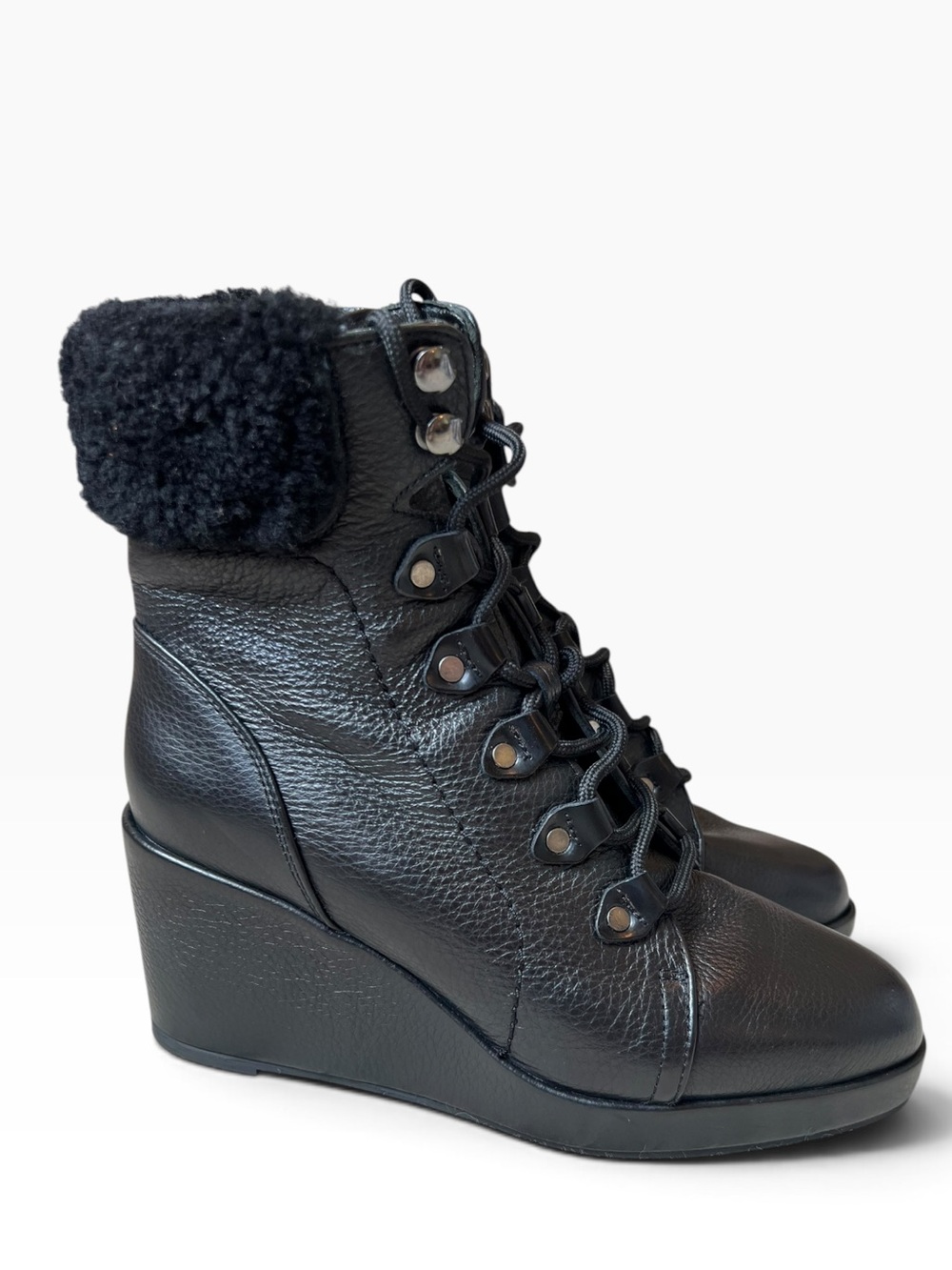 Aquatalia Inna Weatherproof Leather & Shearling Boot